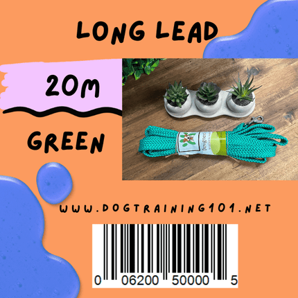 Dogtraining101 Green 20M Flat Lead   **Discontinued**
