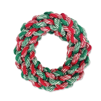 Dogtraining101 Retail Dog Super Store Prestige CHRISTMAS WREATH ROPE DOG TOY Small 15cm