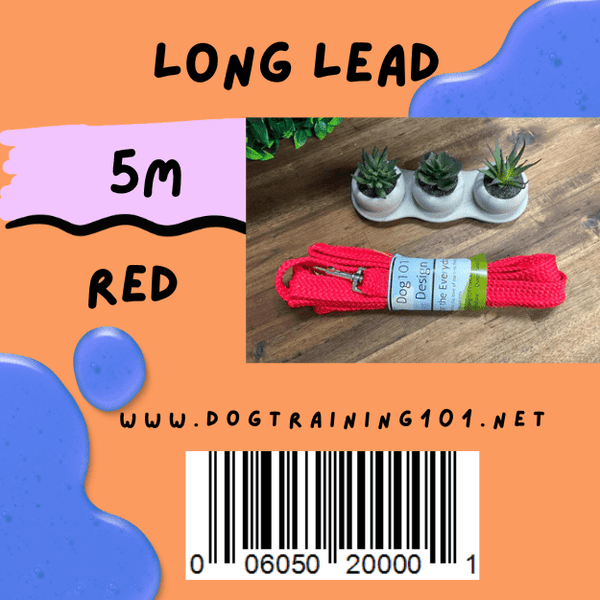 Dogtraining101 Red 5M Flat Lead    **Discontinued**