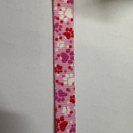 Dogtraining101 Retail Dog Super Store Webbing - Pink Paw - 15mm