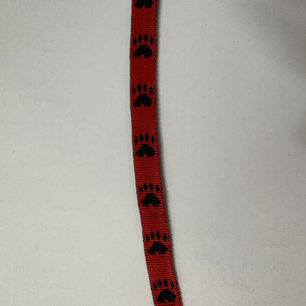 Dogtraining101 Retail Dog Super Store Webbing - black/red paw - black paw on red - 15mm