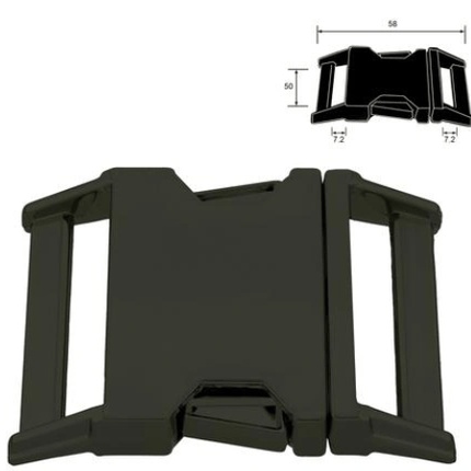 Dogtraining101 Retail Dog Super Store Metal Side Release Buckle – Black 50mm