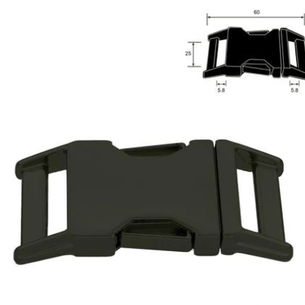 Dogtraining101 Retail Dog Super Store Metal Side Release Buckle – Black 25mm