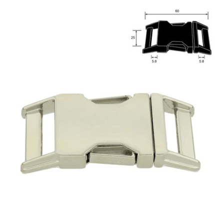 Dogtraining101 Retail Dog Super Store Metal Side Release Buckle – Nickel Plated 25mm
