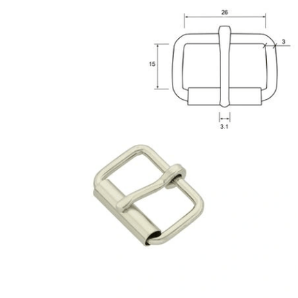 Dogtraining101 Retail Dog Super Store Roller buckle – Nickel Plated 26mm