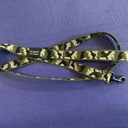 Dogtraining101 Adult Dog Fancy Green Camo 1.5m x 25mm Lead