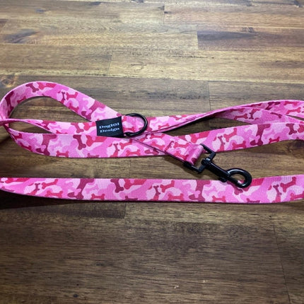 Dogtraining101 Adult Dog Fancy Pink Bone Camo 1.5m x 25mm Lead