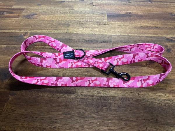 Dogtraining101 Adult Dog Fancy Pink Bone Camo 1.5m x 25mm Lead