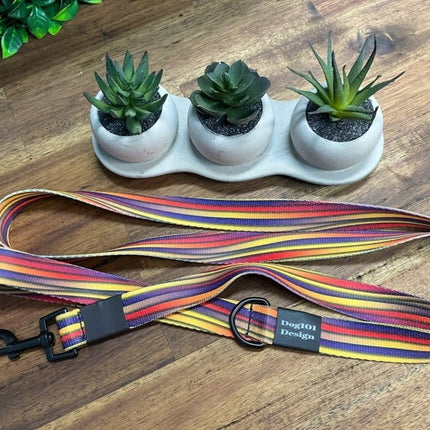 Dogtraining101 Black Adult Dog Fancy Stripe 1.5m x 25mm Lead