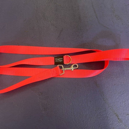 Dogtraining101 Adult Dog Plain Fluro Pink 1.5m x 25mm Lead