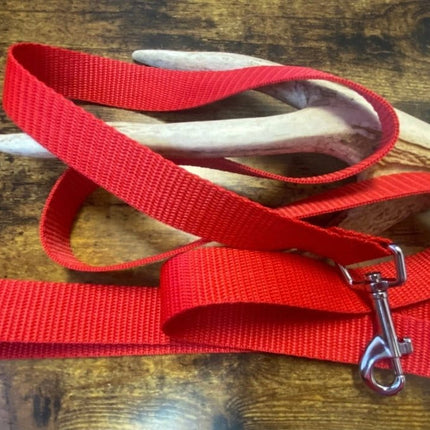 Dogtraining101 Black Adult Dog Plain Red 1.5m x 25mm Lead