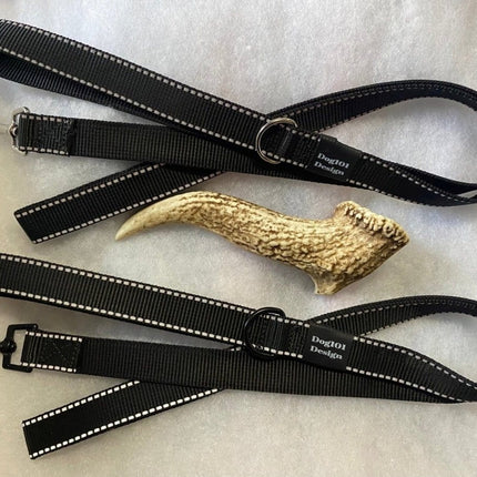 Dogtraining101 Adult Dog Plain Thick Black Reflective 1.5m x 25mm Lead