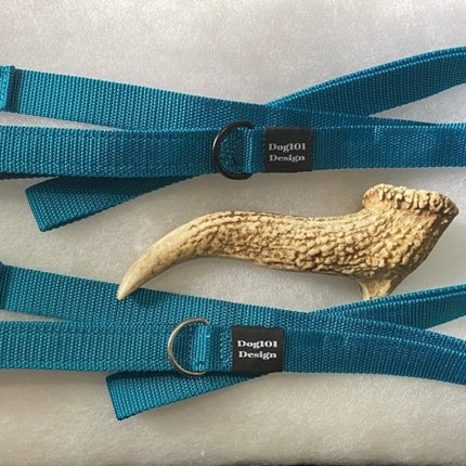 Dogtraining101 Black Adult Dog Premium Handle Thick Teal 1.5m x 25mm Lead