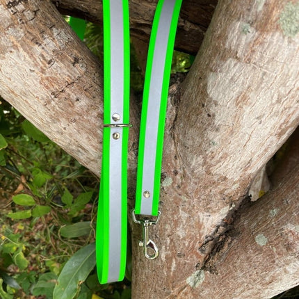 Dogtraining101 Black Biothane Reflective Green Lead 1.5M