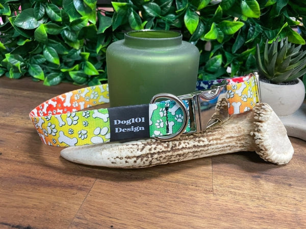 Dogtraining101 Bone and Paw Metal Clip Collar