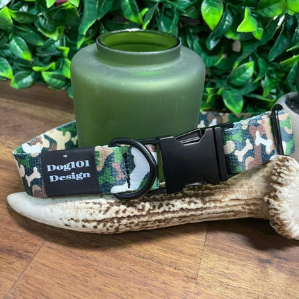 Dogtraining101 Large / Black Bone Camo Metal Clip Collar