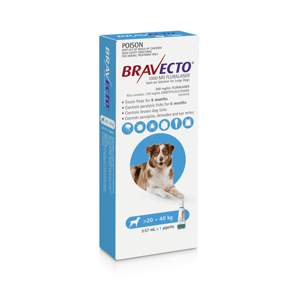 Bravecto Bravecto Spot On For Dogs Blue 20-40kg