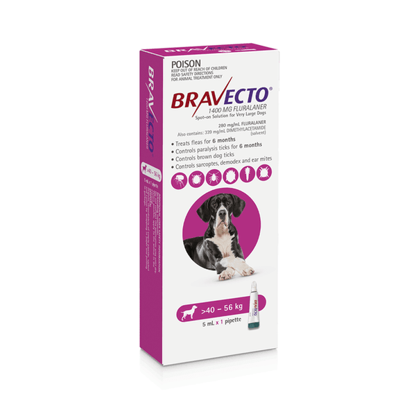 Bravecto Bravecto Spot On For Dogs Pink 40-56kg