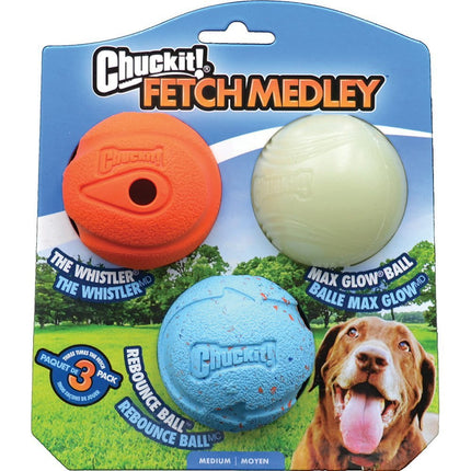 Chuckit Chuckit! FETCH MEDLEY BALLS GEN1 Medium 3pk