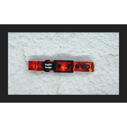 Dogtraining101 Large / Black Flames Buckle Collar