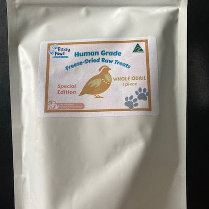 Dogtraining101 Retail Dog Super Store FREEZY PAWS - freeze dried whole quail - 1 pce
