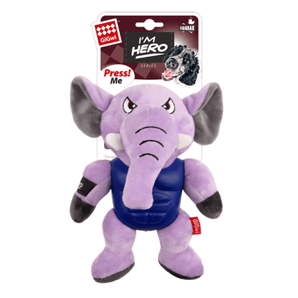 Gigwi Gigwi Im Hero Armour Elephant Plush Squeaker