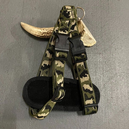 Dogtraining101 Retail Super Store Green Camo-Black Clip-Black Trim Premium Harness (Medium)