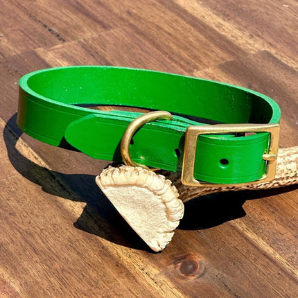 Dogtraining101 Puppy Hand Painted Leather -  Dark Green