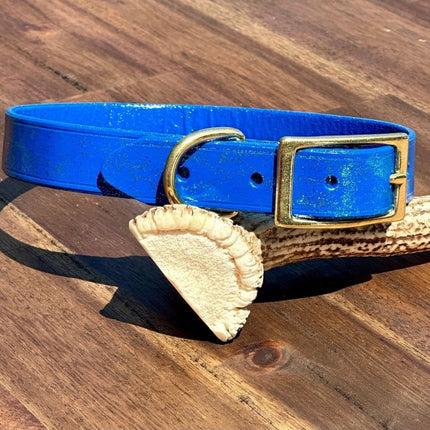 Dogtraining101 Puppy Hand Painted Leather - Glitter Blue