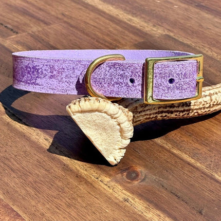 Dogtraining101 Puppy Hand Painted Leather - Glitter Lilac