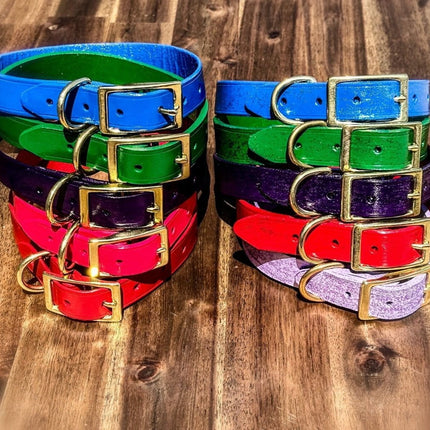 Dogtraining101 Hand Painted Leather - Glitter Red