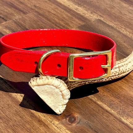 Dogtraining101 Puppy Hand Painted Leather - Glitter Red