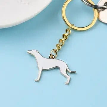 Novelty Keyring - Greyhound - White