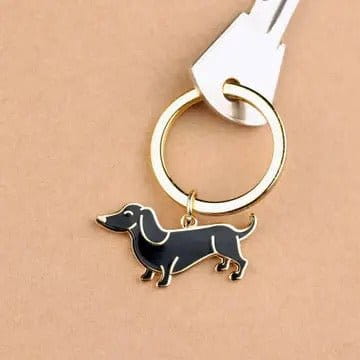 Novelty Keyring  - Weiner (Dachshund) - Black