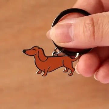 Novelty Keyring  - Weiner (Dachshund) - Red
