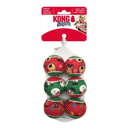 Kong KONG Christmas Air Squeaker Balls  6pack Small