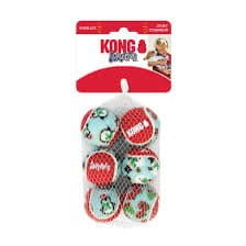 Kong KONG Christmas Air Squeaker Balls Small Dog Toy 6 Pack***