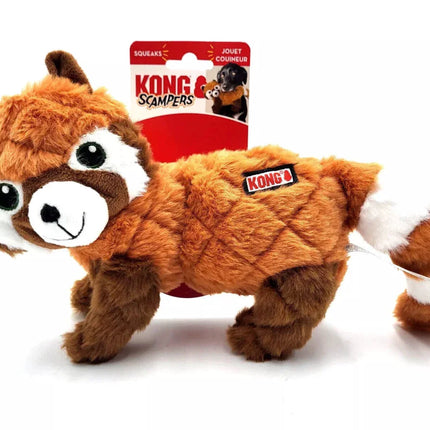 Kong KONG Scampers Red Panda Medium Plush Low Tone Squeaker Dog Toy
