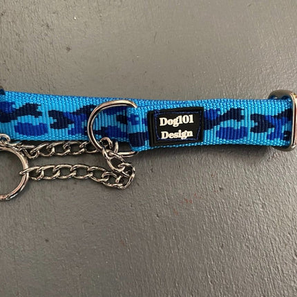Dogtraining101 Extra Large Martingale Blue Camo Collar