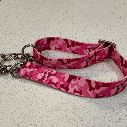Dogtraining101 Medium Martingale Pink Bone Camo Design