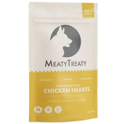 MEATY TREATY MEATY TREATY FREEZE DRIED CHICKEN HEART DOG & CAT 100G