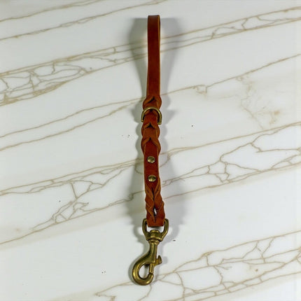 Dogtraining101 Leather 0.43 Metres / Whisky Tan Natural Leather Lead - Double Braid