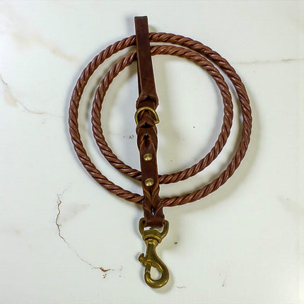 Dogtraining101 Leather 0.43 Metres / Dark Brown Natural Leather Lead - Double Braid