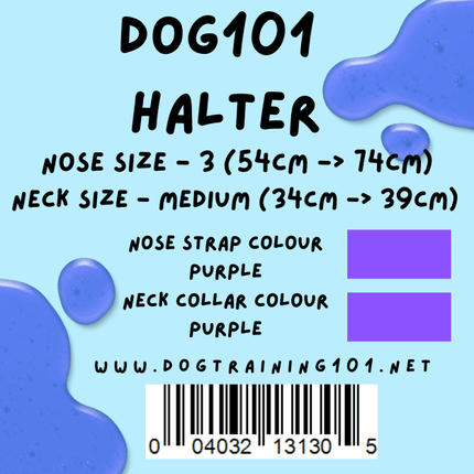 Dogtraining101 Retail Dog Super Store Medium 39cm to 44cm Nose Purple - Neck Purple - Size 3 Dog101 Halter