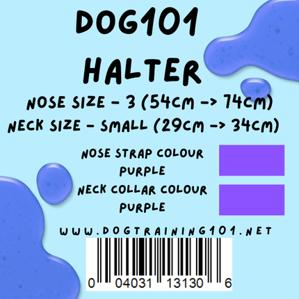 Dogtraining101 Retail Dog Super Store Small 34cm to 39cm Nose Purple - Neck Purple - Size 3 Dog101 Halter