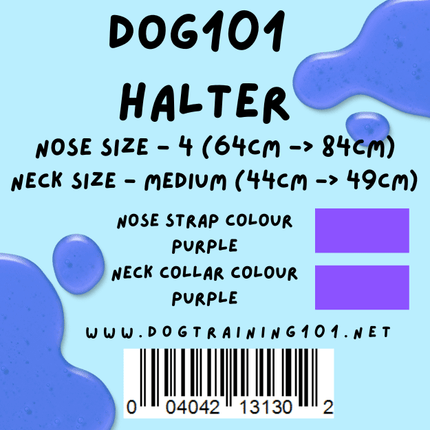 Dogtraining101 Retail Dog Super Store Medium 44cm to 49cm Nose Purple - Neck Purple - Size 4 Dog101 Halter