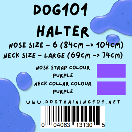 Dogtraining101 Retail Dog Super Store Large 69cm to 74cm Nose Purple - Neck Purple - Size 6 Dog101 Halter