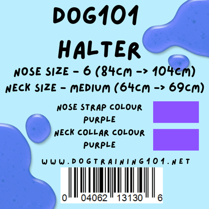 Dogtraining101 Retail Dog Super Store Medium 64cm to 69cm Nose Purple - Neck Purple - Size 6 Dog101 Halter