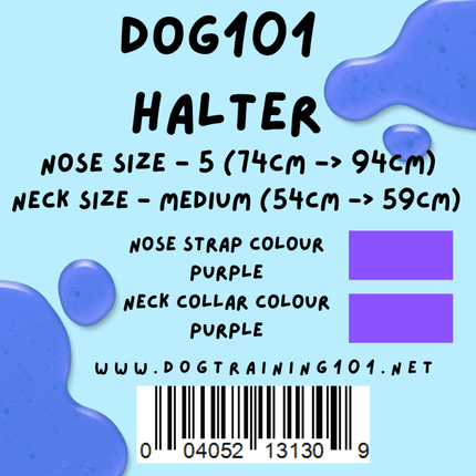 Dogtraining101 Retail Dog Super Store Medium 54cm to 59cm Nose Purple - Neck Purplee - Size 5 Dog101 Halter