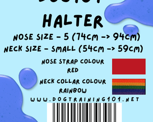 Dogtraining101 Retail Dog Super Store Small 49cm to 54cm Nose Red - Neck Rainbow - Size 5 Dog101 Halter